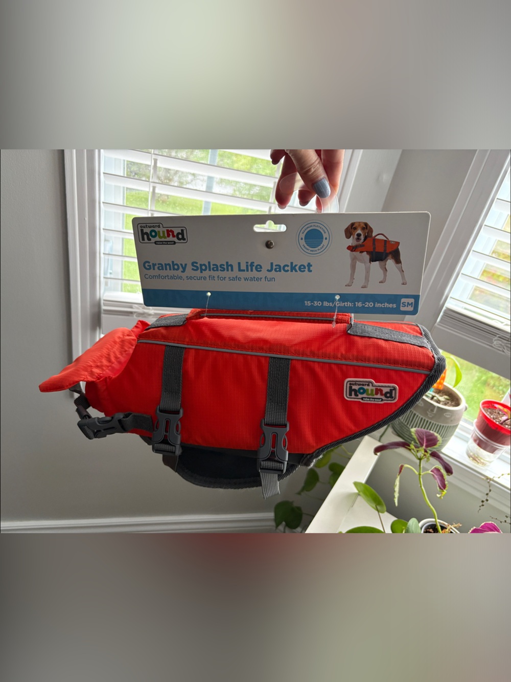 Outward Hound Granby Splash Life Jacket in Red and Gray - Small